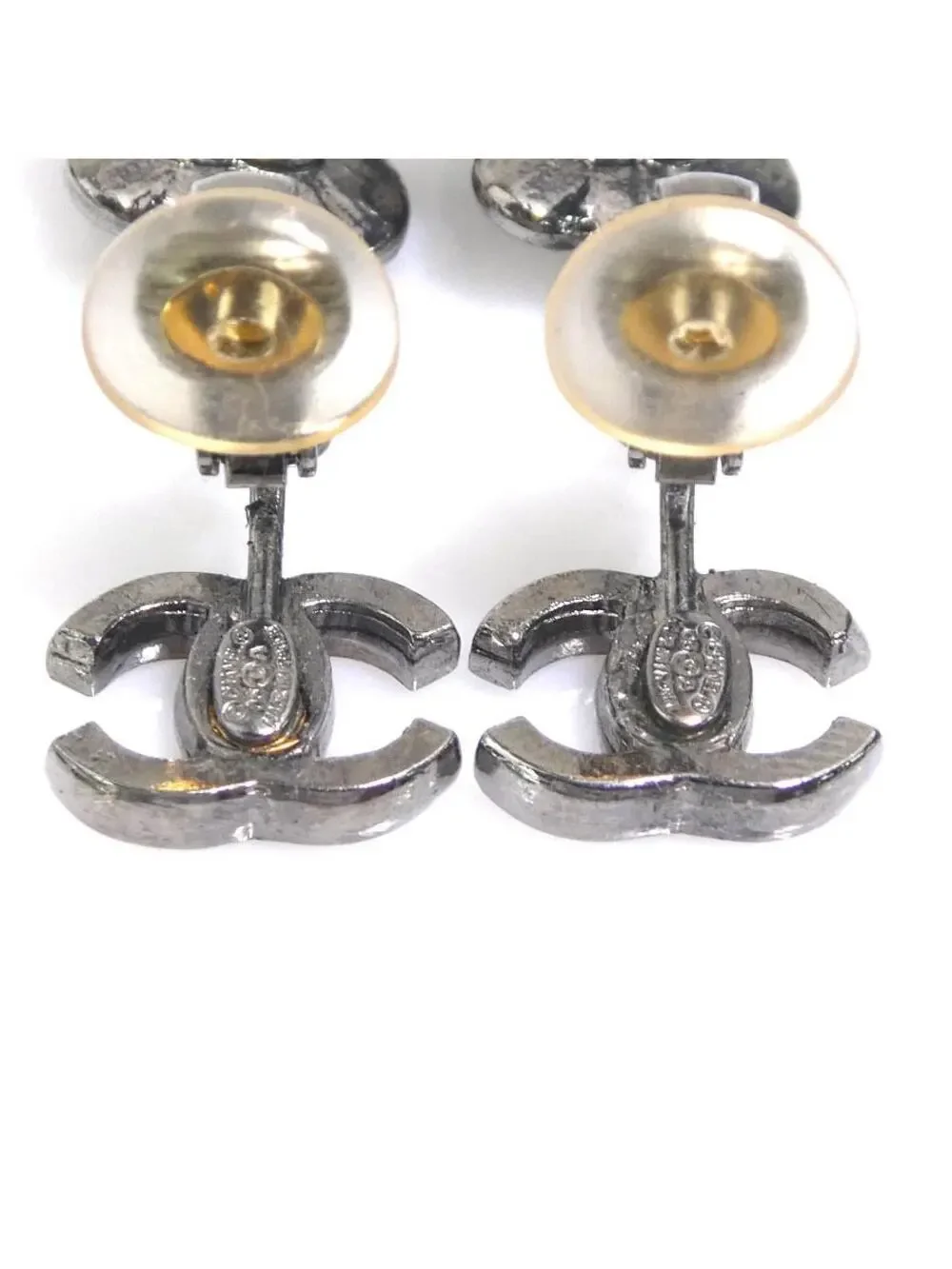Auth Chanel Cc Logo Piaerce Earrings #293530C37B